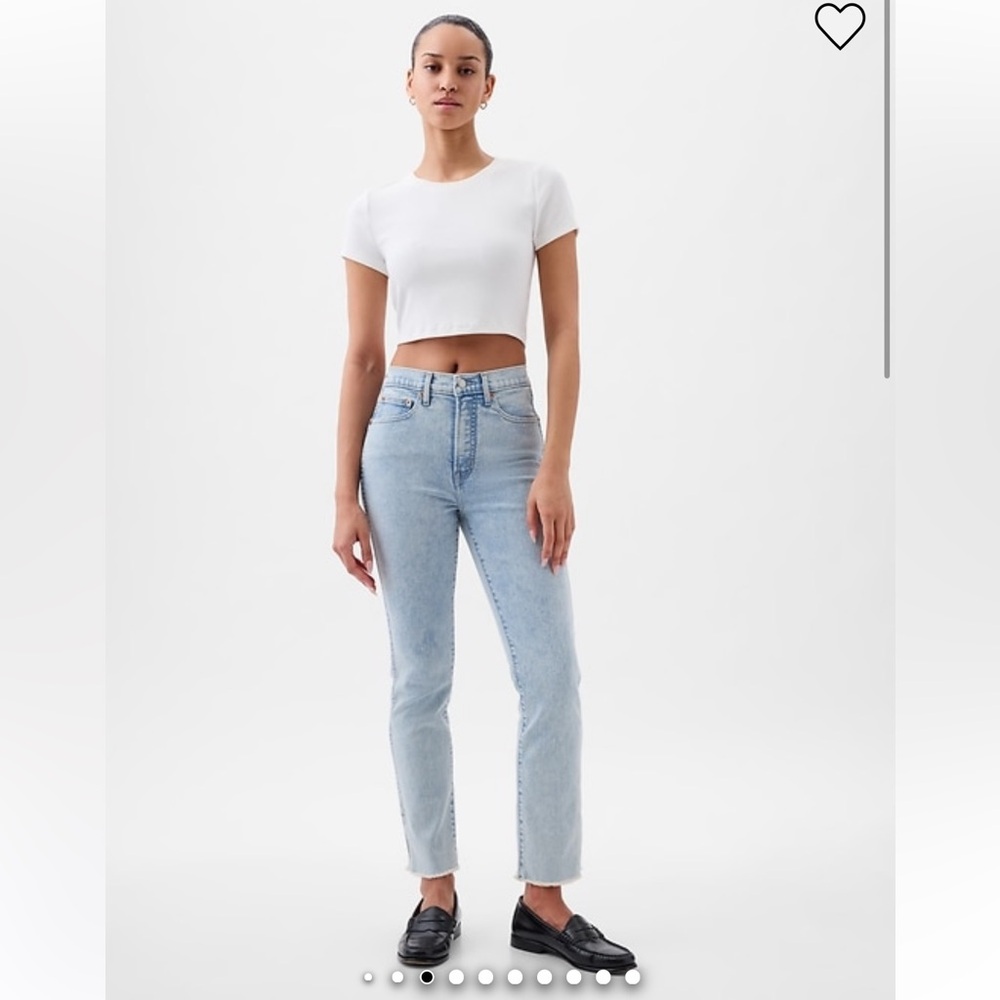 GAP NWT❗️Slim High Rise Stretch Light Wash Jeans Raw Hem